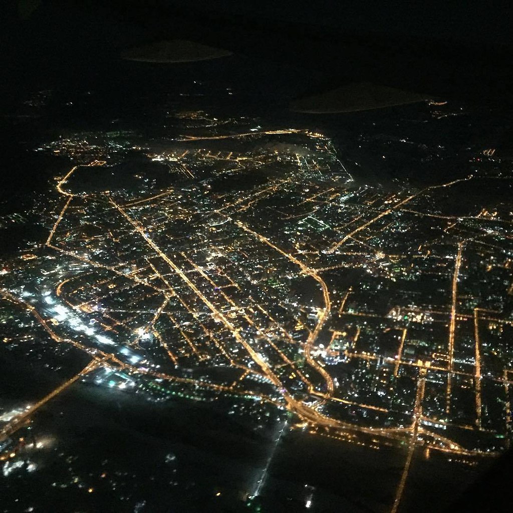 Новосибирск вид.с самолета ночью