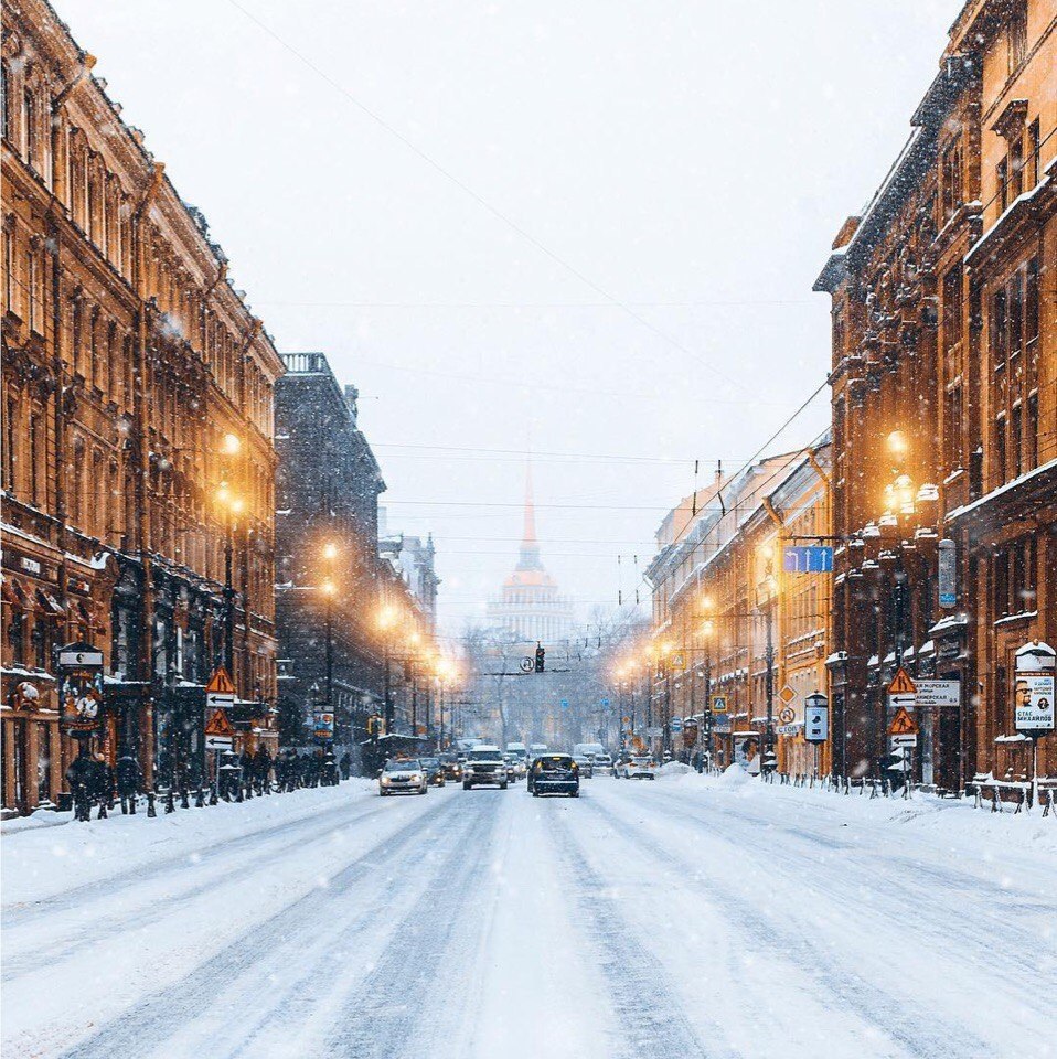 Невский проспект Санкт-Петербург зимой