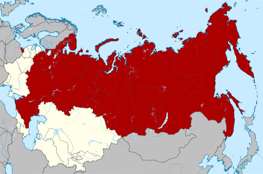 Карта ссср и карта россии в сравнении