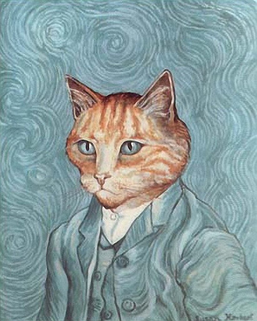 Голова кота рисунок цветной