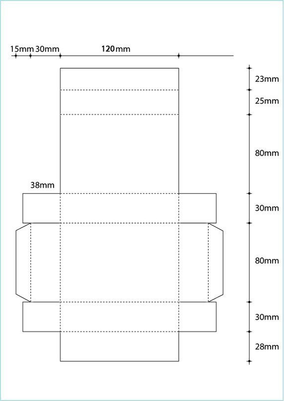 Чертеж упаковки с размерами