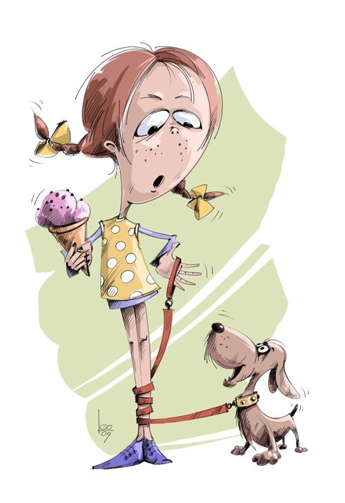 Рисунок девушки карикатура