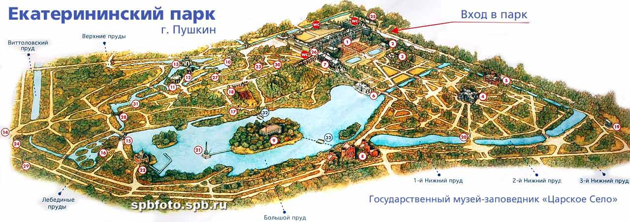 Карта пушкино санкт петербург с достопримечательностями