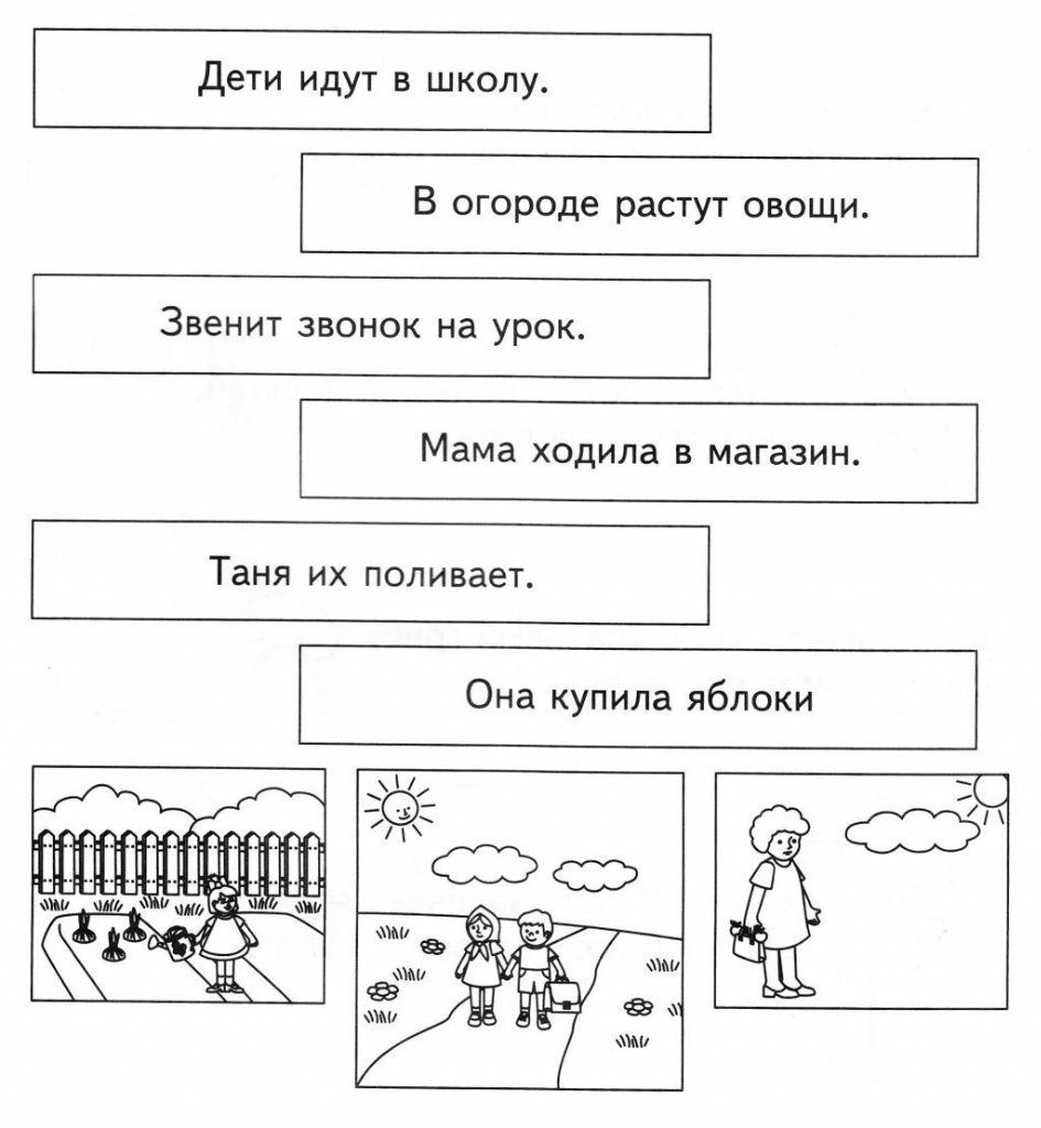 Составь фразы с оборотом илья из цепочек слов помести их под рисунками