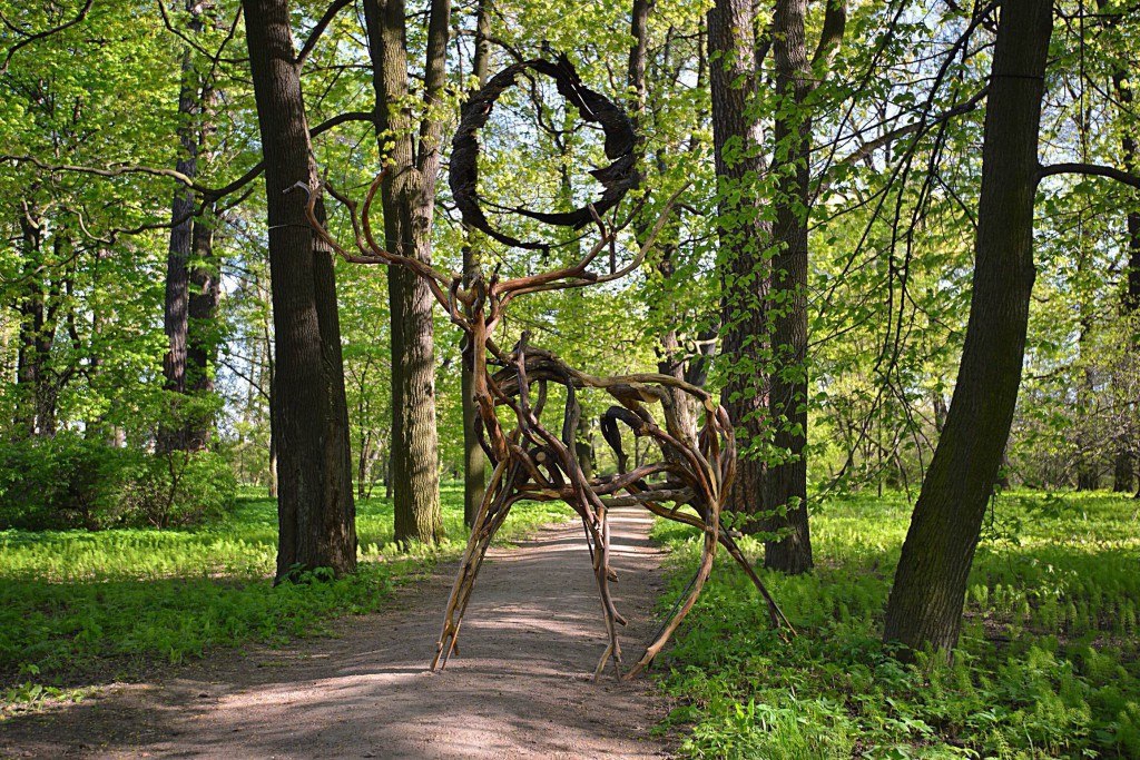 Уникальное деревянное искусство в парке Подмосковья