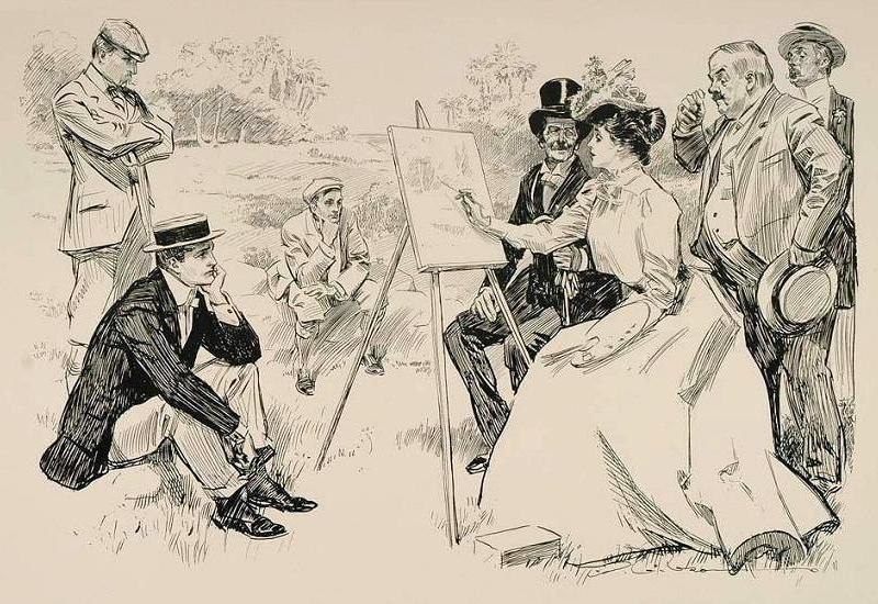 Тема 19 век. Чарльз Гибсон художник. Charles Dana Gibson Art. Графика 19 века. Иллюстрации 19 века.