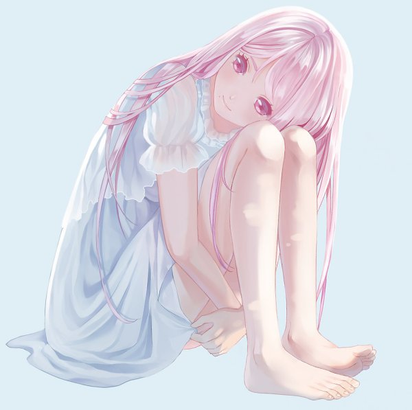 Anime girl in fetal position