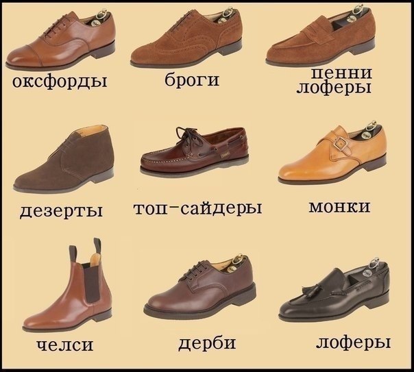 Туфли и их названия