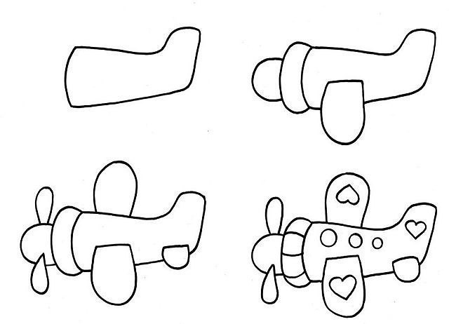 Как нарисовать самолет для детей 4 5 лет