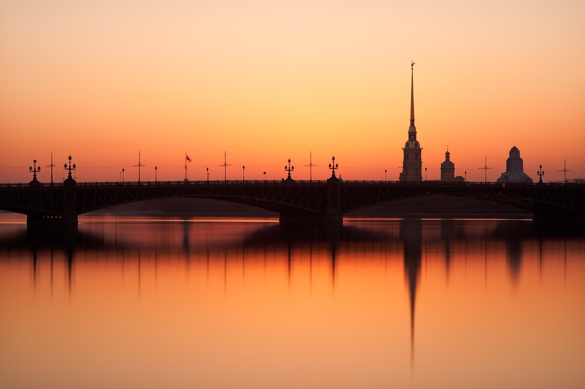 Троицкий мост Санкт-Петербург белые ночи