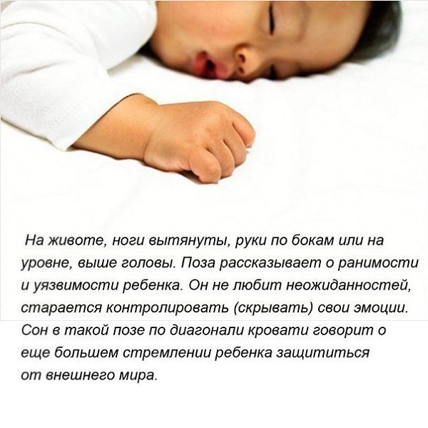 Сне ребенка во тест поза