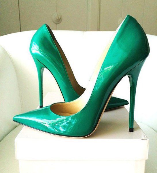 Зеленые лодочки туфли