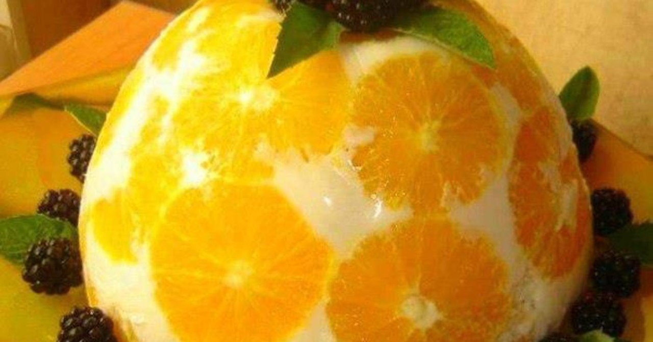 Торт с апельсинами и желатином