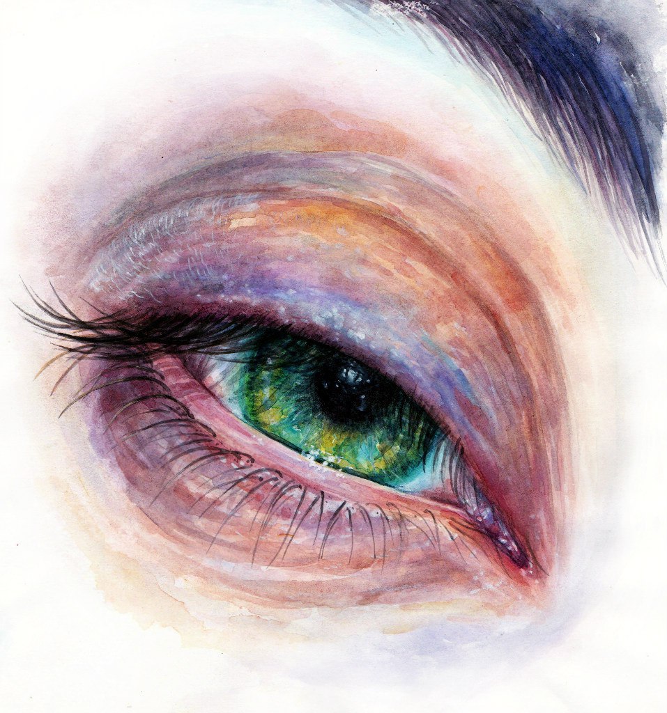 Нарисовать глаз красками