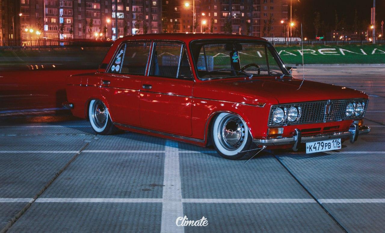 Красная ВАЗ 2101 stance