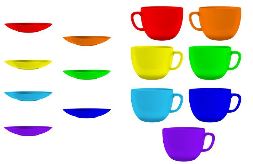 Чашка найти слово. Подбери чашки к блюдцам дидактическая игра. Посуда для дошкольников. Цвета для дошкольников. Цветная посуда.