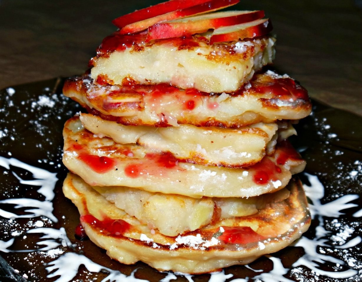Блинчики с яблоками на кефире рецепт с фото