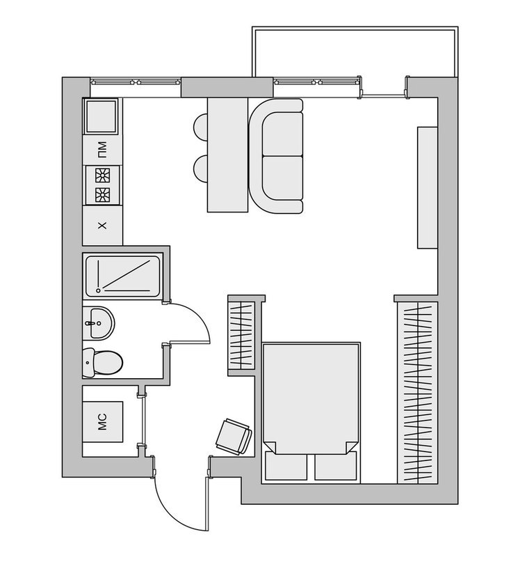 План квартиры однушки