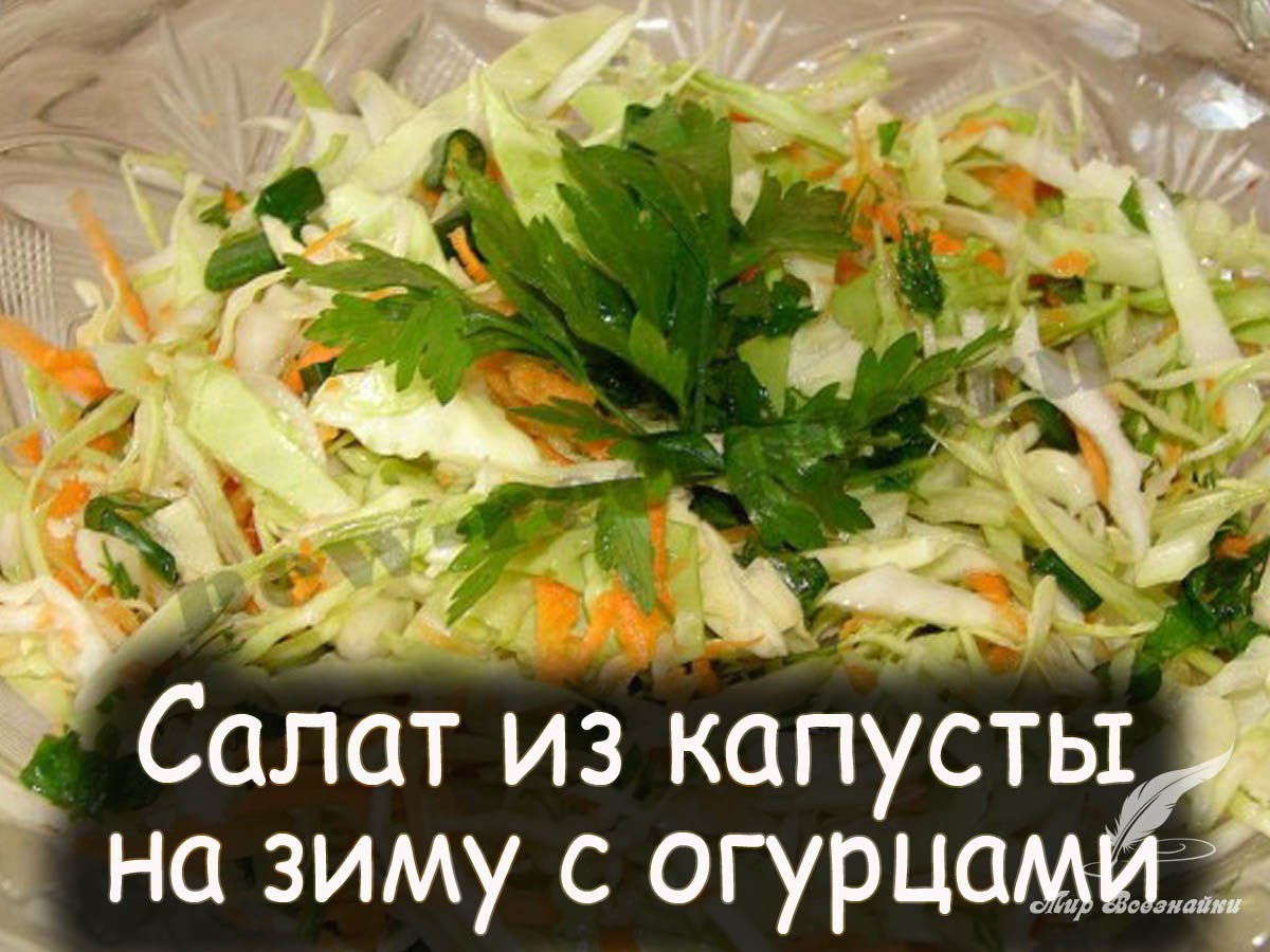 Салат из капусты с огурцами на зиму