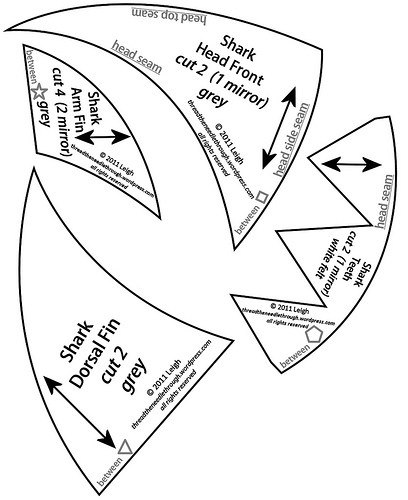 Схема акулы из фетра