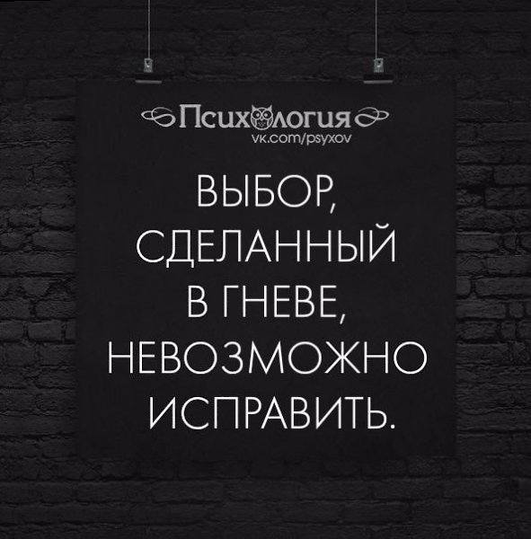 Выбор сделанный в гневе невозможно исправить картинка