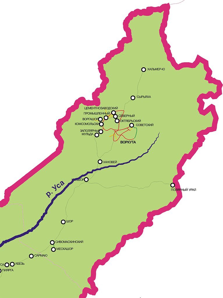 Воркута на карте. Карта Воркутинского района. Воркута районы. Карта Воркуты с поселками.