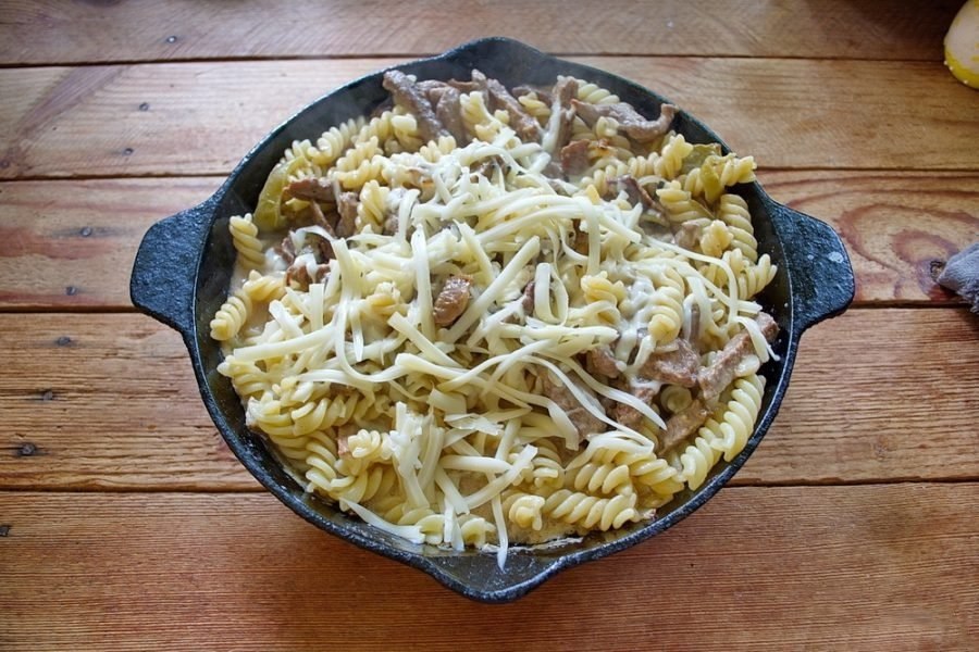 Рецепт макароны с мясом и сыром в духовке рецепт с фото