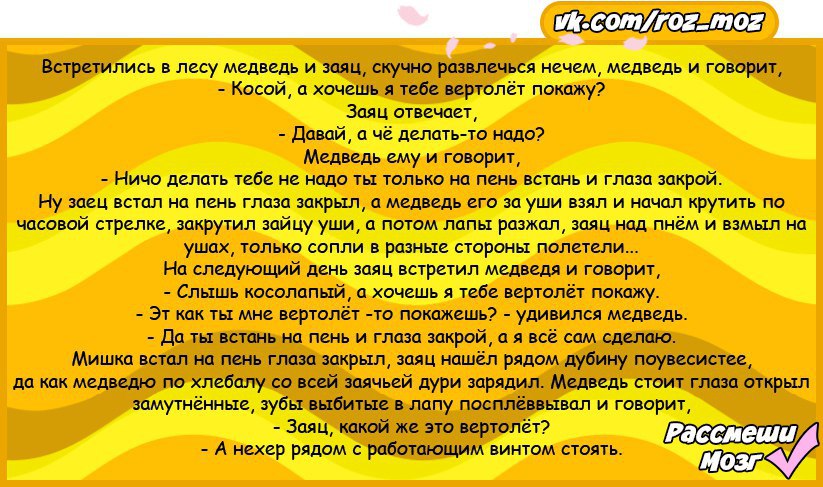 Анекдот дня. Анекдот про медведя и вертолет. Анекдот дня 2014. Анекдот про зайца и медведя вертолёт. Анекдот дня 0.