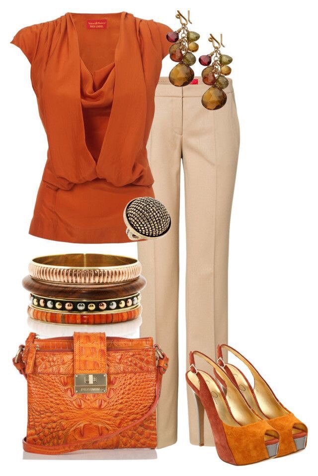 Сочетание серого и оранжевого в одежде