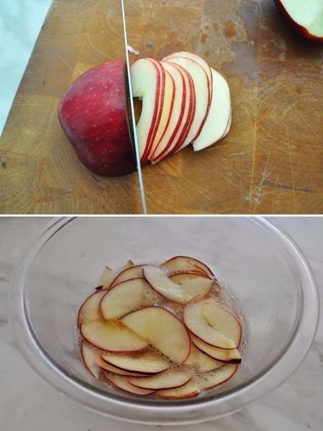 Красиво порезать яблоки на стол пошаговое фото