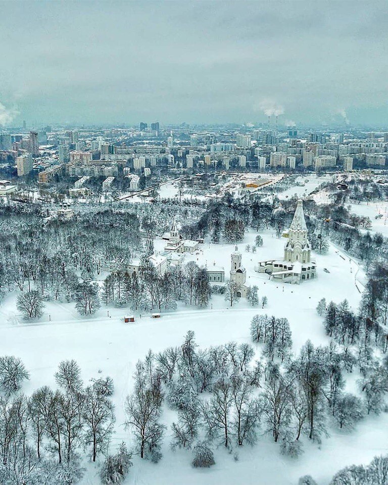 Парк коломенское зимой