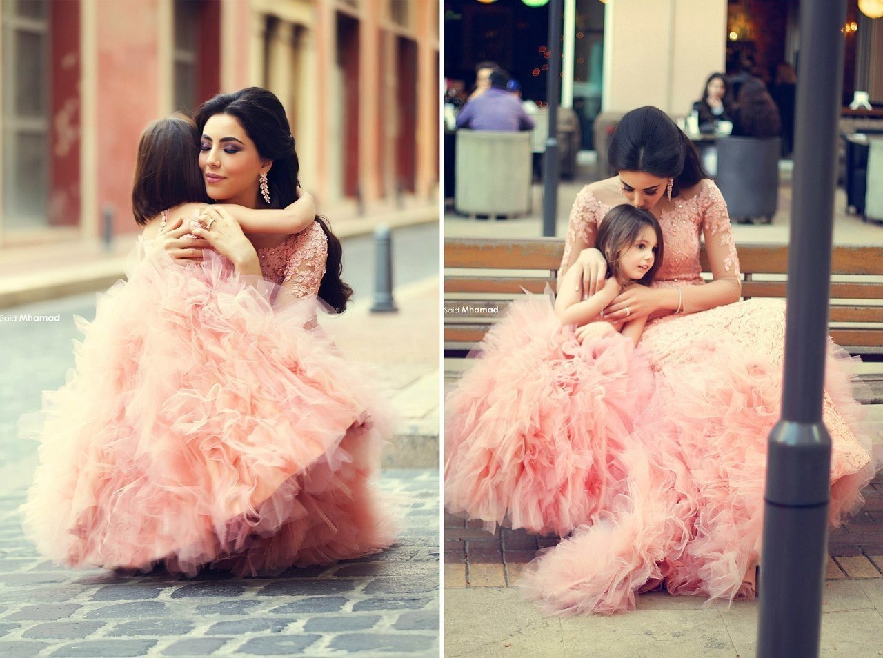 Мама с дочкой в пышных платьях