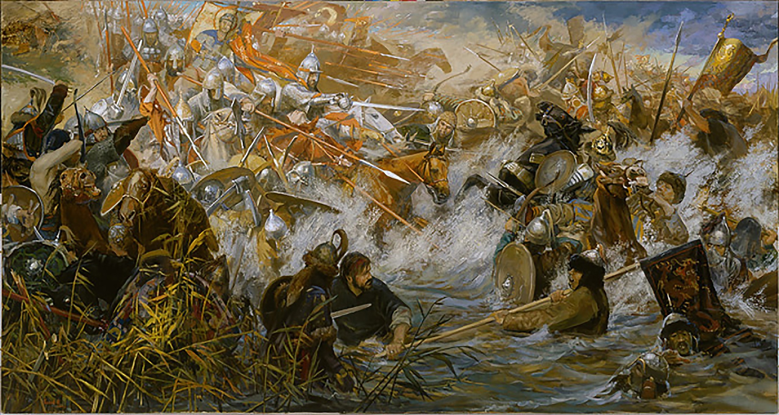 Тесним мы шведов рать за ратью темнеет. Дмитрий Донской битва на реке Воже. 1378 Битва на реке Воже. Шелонская битва 1471. Куликовская битва Рыженко.