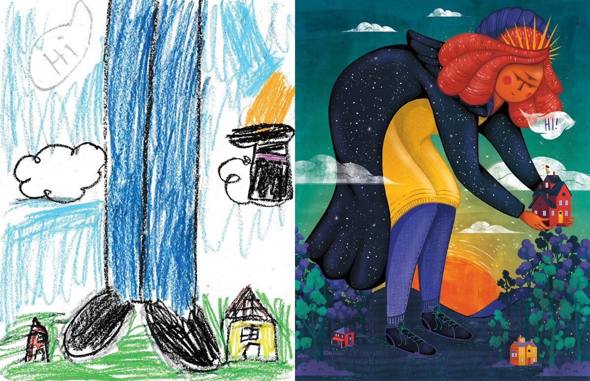 Детские рисунки перерисованные художником