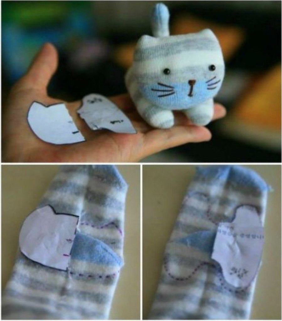 Как сделать из носка котенка