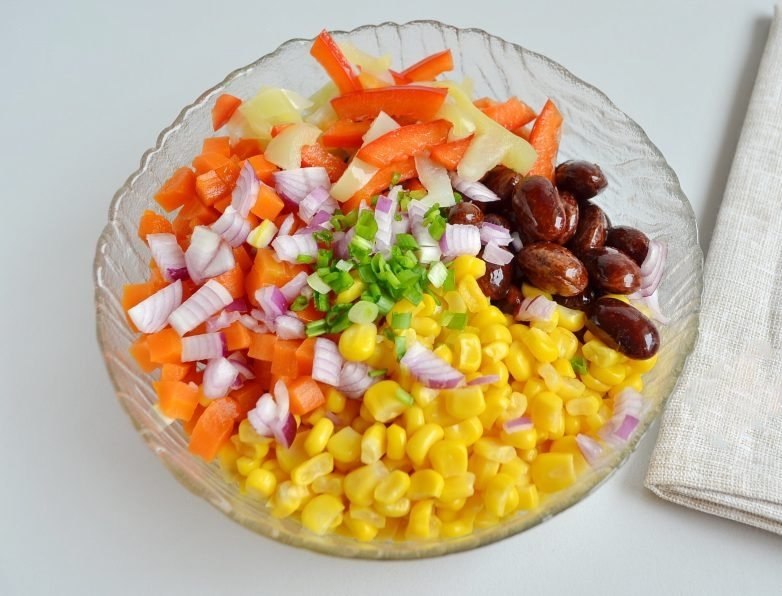 Салат с фасолью и кукурузой рецепт с фото