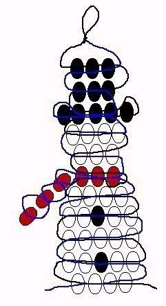 Схема снеговика из бисера