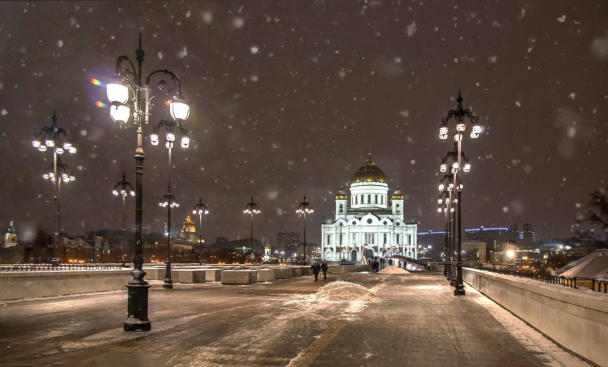 Ночная зима в москве