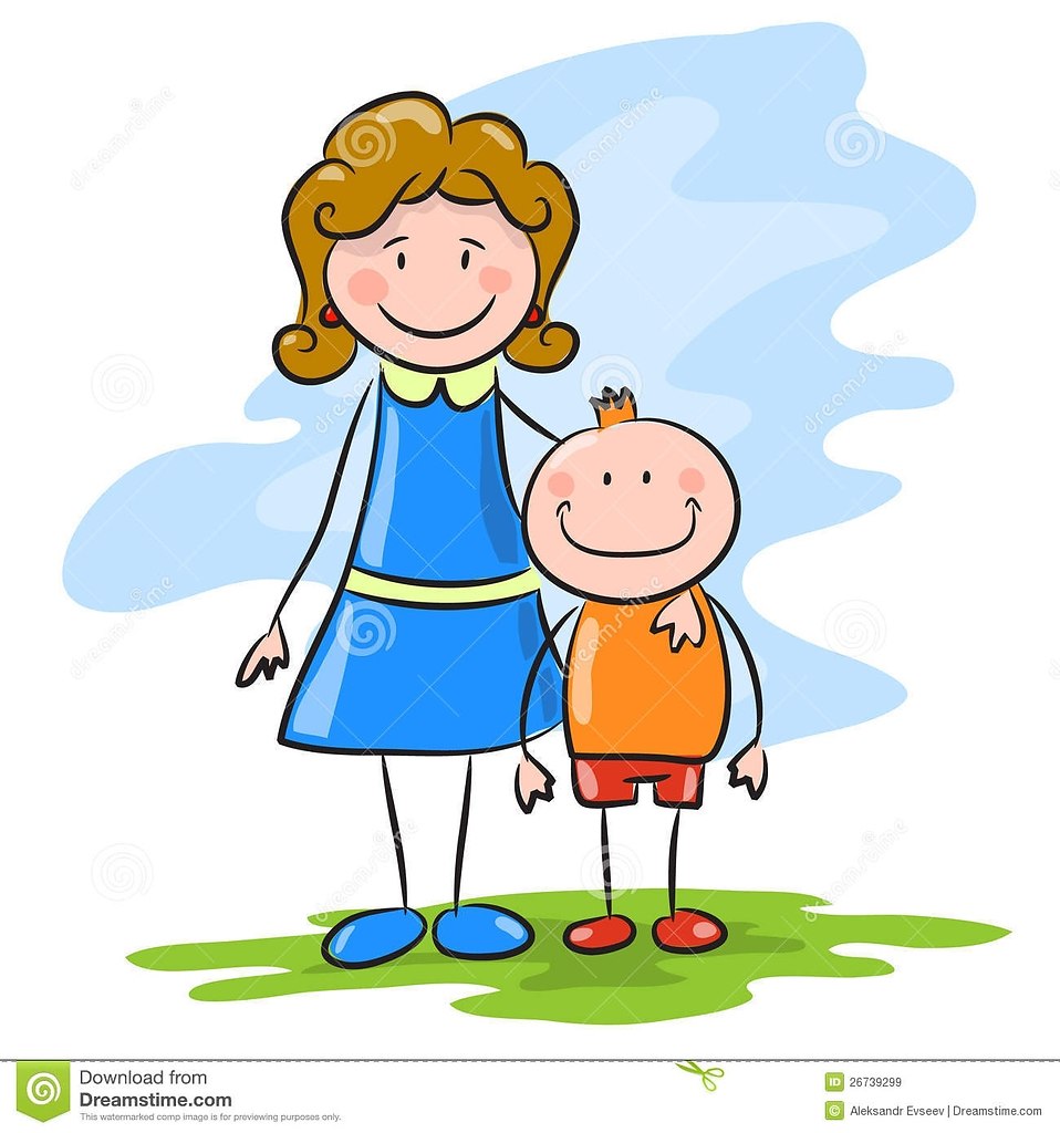 Мальчик с мамой рисунок
