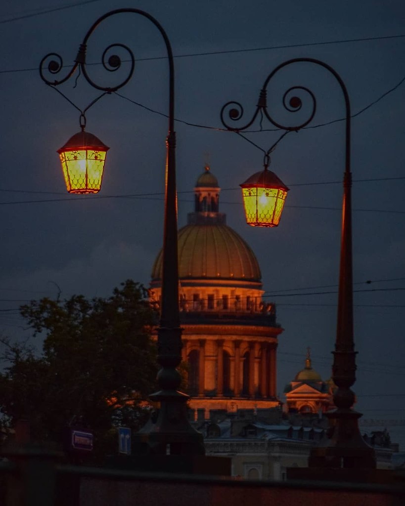 Петербург при свете фонарей рисунки