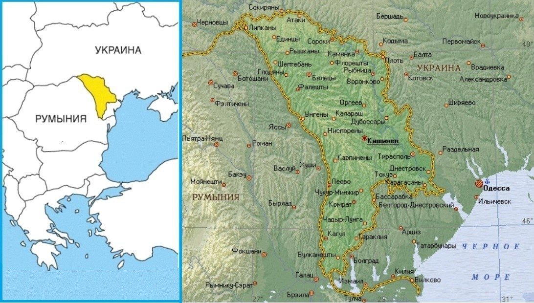 Карта молдавии с границами