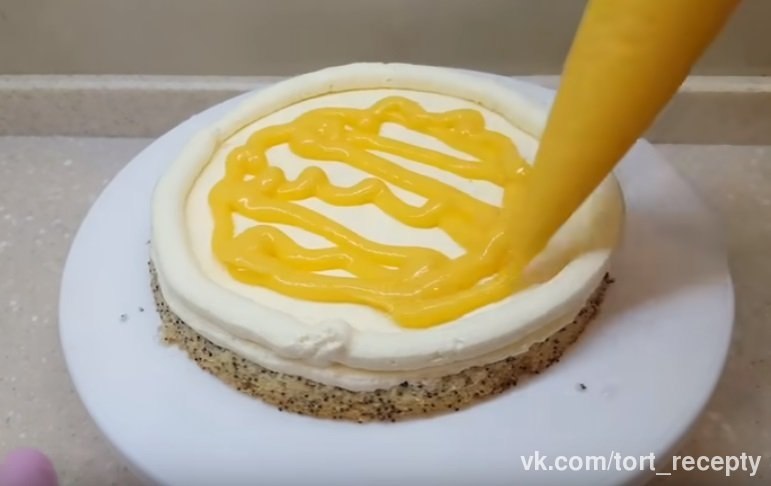 Маковый торт с лимонным курдом и безе рецепт с фото
