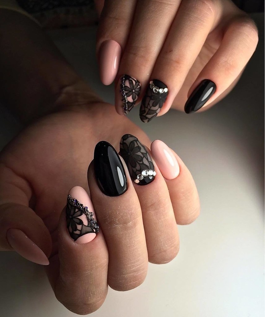 Черные элегантные ногти