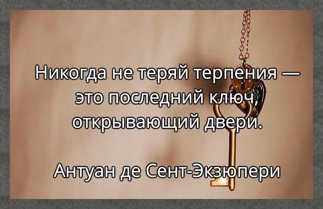 Никогда не теряй терпения это последний ключ открывающий все двери картинки