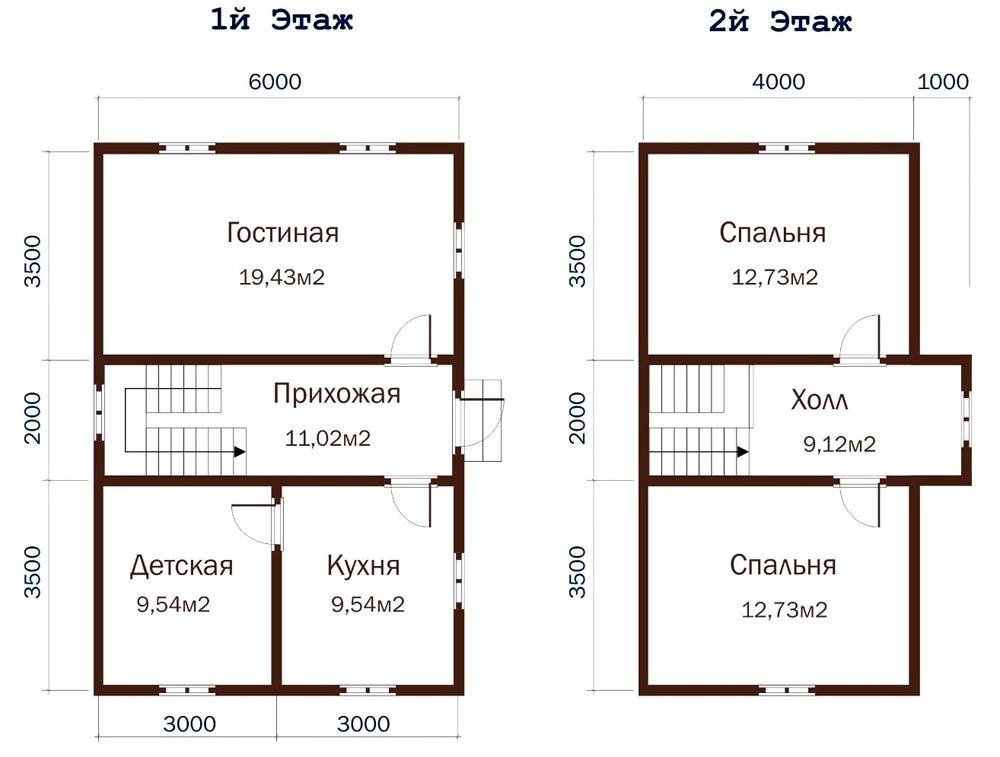 План каркасного дома 9 на 9