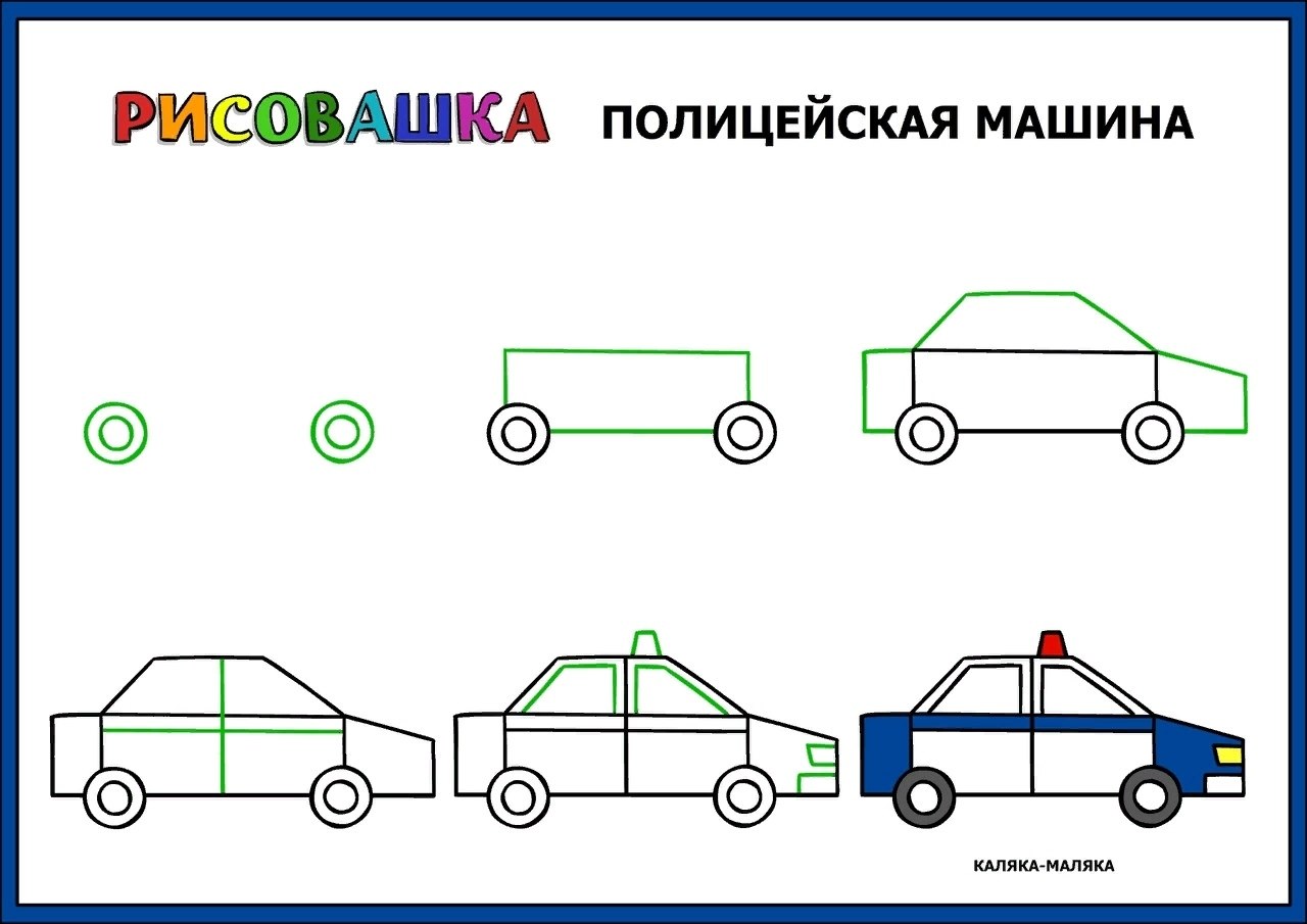 Рисунок машины для детей 7 лет легко и быстро