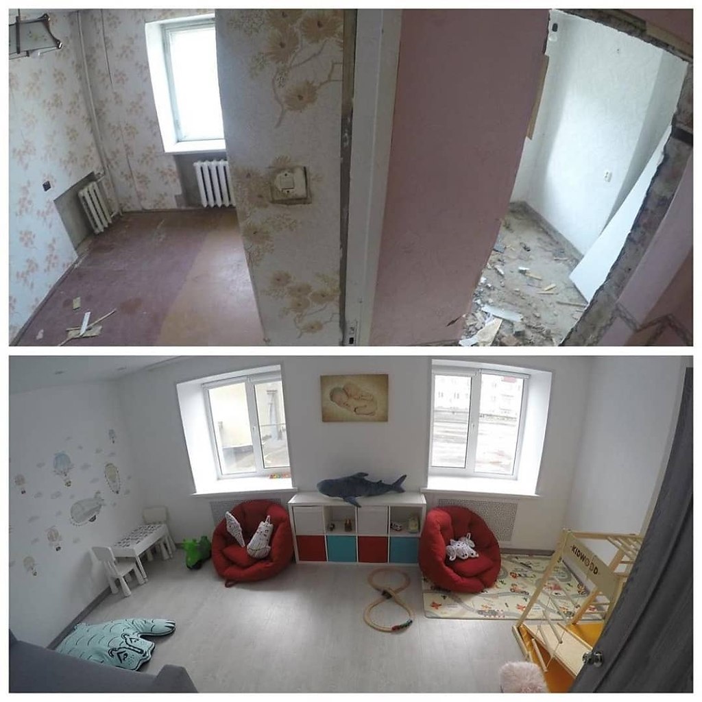 Детская комнату до и после