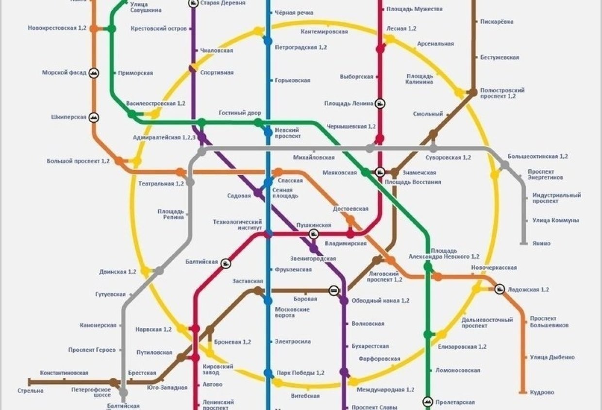 Схема коричневой ветки метро в санкт петербурге