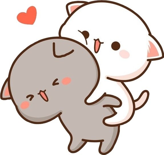 Милые картинки с котиками и сердечками для срисовки