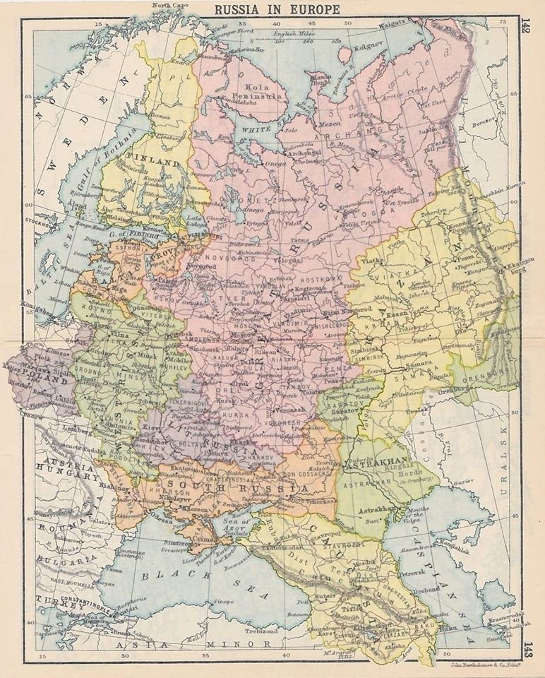 Карта россии 1900 г